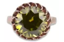 Ring Vintage Yellow Peridot Original Vintage 14K Rose Gold vrc035r